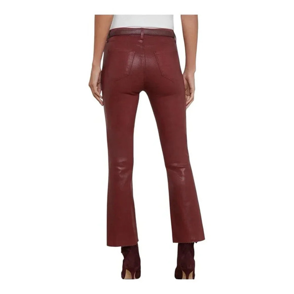 L'Agence Kendra High Rise Cropped Flare Pants Java Coated Women's Size 33 NWT - Picture 4 of 11